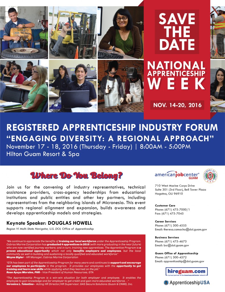 Guam DOL Apprenticeship Week Flyer
